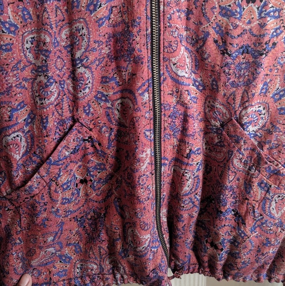 BOHO Free People Printed Balloon-Sleeve Jacket - Picture 2 of 7